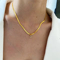 Joolim Jewelry Pave Initial Pendant Necklace Zircon Letter Stainless Steel  Necklace Jewelry Wholesale 3mm
