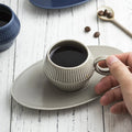 120ML Stylish Design Matte Italian Expresso Lungo Coffee Cup and Saucer MegaBDM