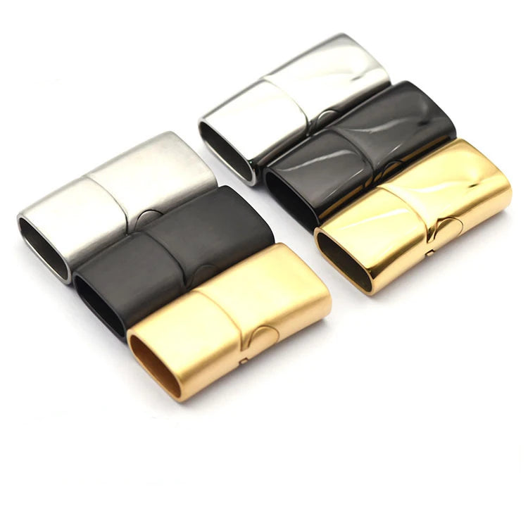 316 Stainless Steel Jewelry Finding 8*4mm 10*5mm 12*6mm Side Opened Clasp for Leather Woven Bracelet DIY Jewelry Making