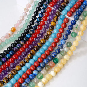 8MM Natural Pietersite Stone Loose Beads Gemstone Amethyst Rose Quartz Lapis Agate Stone Beads for Jewelry Bracelet Making