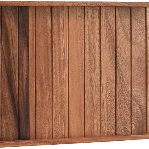 Beautiful Natural Texture Acacia Wooden Serving Trays Charcuterie Plates with Handle for Dessert Appetizer