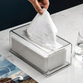 Transparent Acrylic Tissue Box Holder Dispenser Facial Towel Organizer Desktop Home Office Restaurant Car Napkin Storage Box