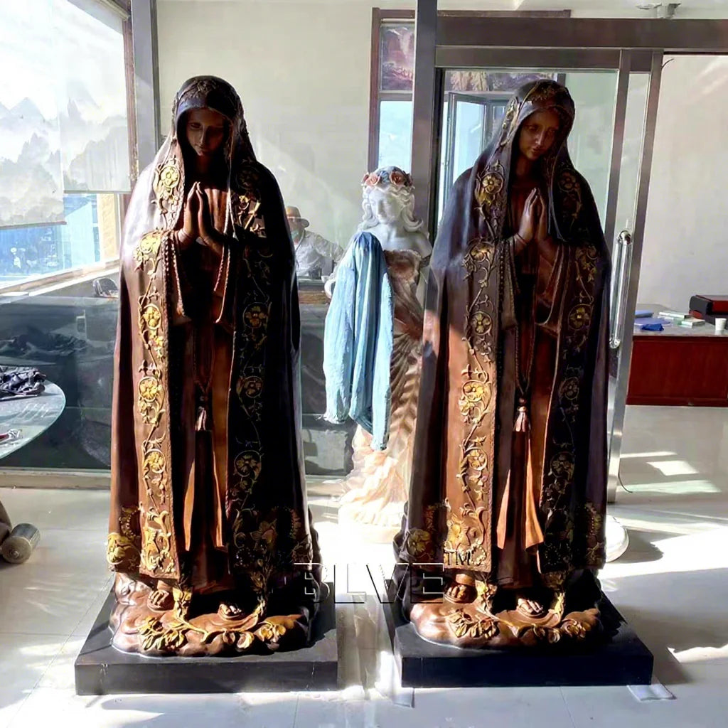 BLVE Church Catholic Religious Nossa Senhora Do Rosario De Fatima Sculpture Life Size Bronze Mary Fatima Statue