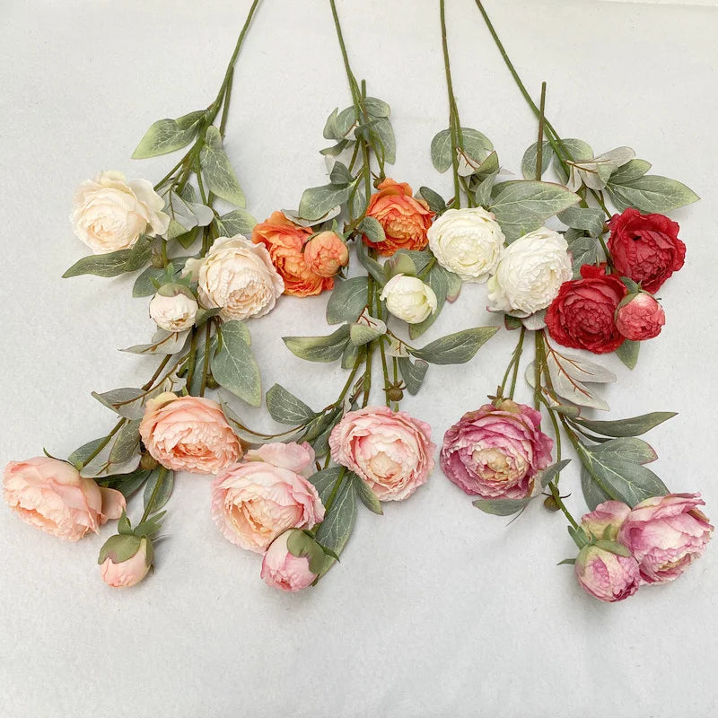 YOPIN-124 Wholesale Silk Peony Bunches Artificial Flowers for Wedding Decoration