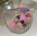 Luxury Women Floral Evening Clutch Bag Ladies Colorful Flower Handbag Rhinestones Handle Elegant Party Purse Handbags