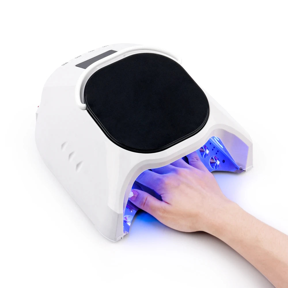 86W 5200mAh Battery Plastic LED UV Nail Lamp with Mirror Interior Quick-Dry Timer (30s/60s) Professional Use