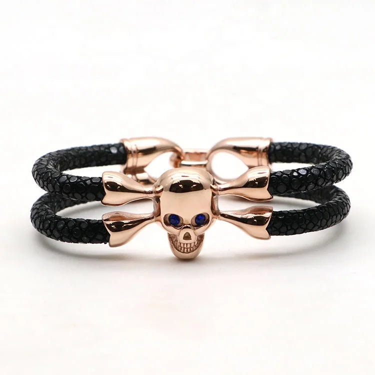 Luxury 925 Sterling Silver Charms Mens Stingray Bracelet Stingray Skin Bracelet Sting HD Bracelet