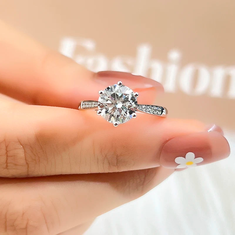 Ready to Ship MSR-799 Trendy Design PT950 Engagement Ring 5.05ct G VS1 Round Lab Grown Diamond Ring