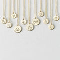 Stainless Steel 18K Gold Filled Disc Carved Gesture Necklace Pendant DIY Fun logo Necklace Blank Wholesale