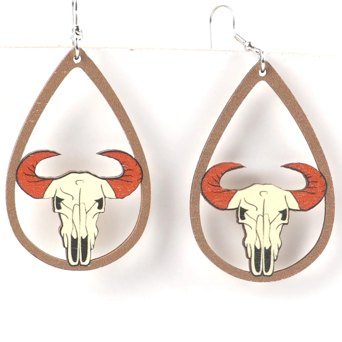 American Vintage Sports Personality Mixed Animal Wood Jewelry 1 Pair of Cheerleading Accessories Hook Drop Earrings for Women