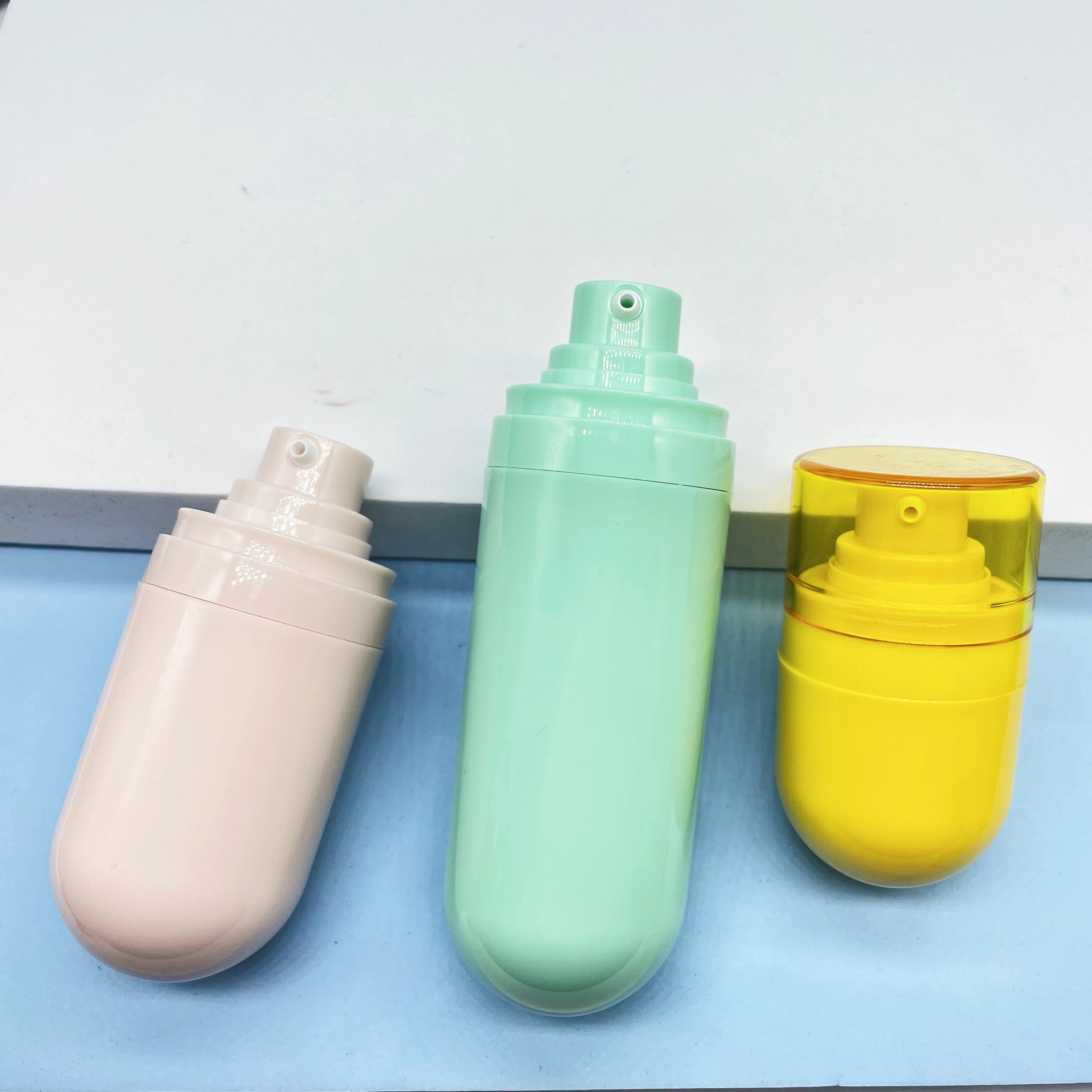 15ml 30ml 50ml ABS Plastic Colorful Round Cosmetic Empty Cream Pump Lotion Bottles
