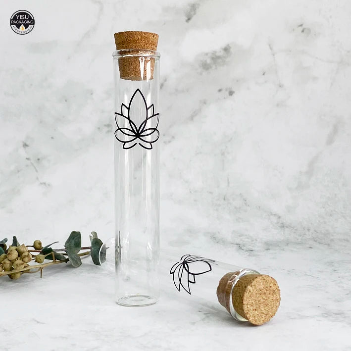 Glass test Tube with Cork 15 16 18 20 25 30mm Diameter Round Bottom Flat Bottom