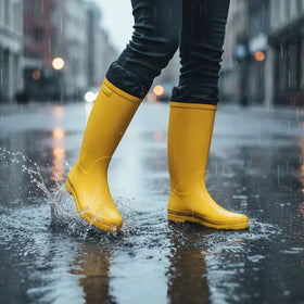 Customizable Multi-Color Women's Knee-High Rubber Wellington Boots Fashionable Waterproof Rainboots for Ladies Wholesale