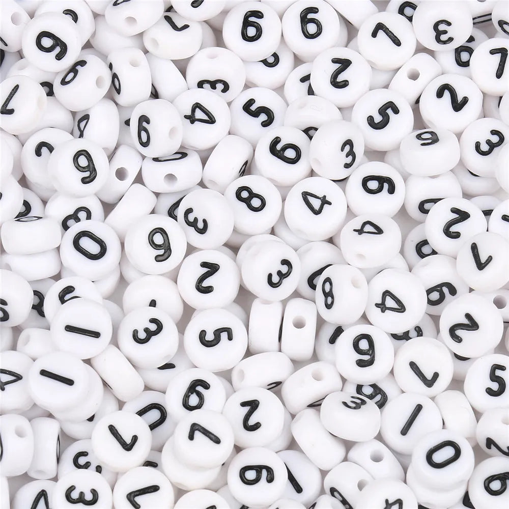 4x7mm Mixed Number Round Flat Acrylic Beads Plastic & Lucite Loose Spacer for Handmade DIY Jewelry Bracelet Digital Design