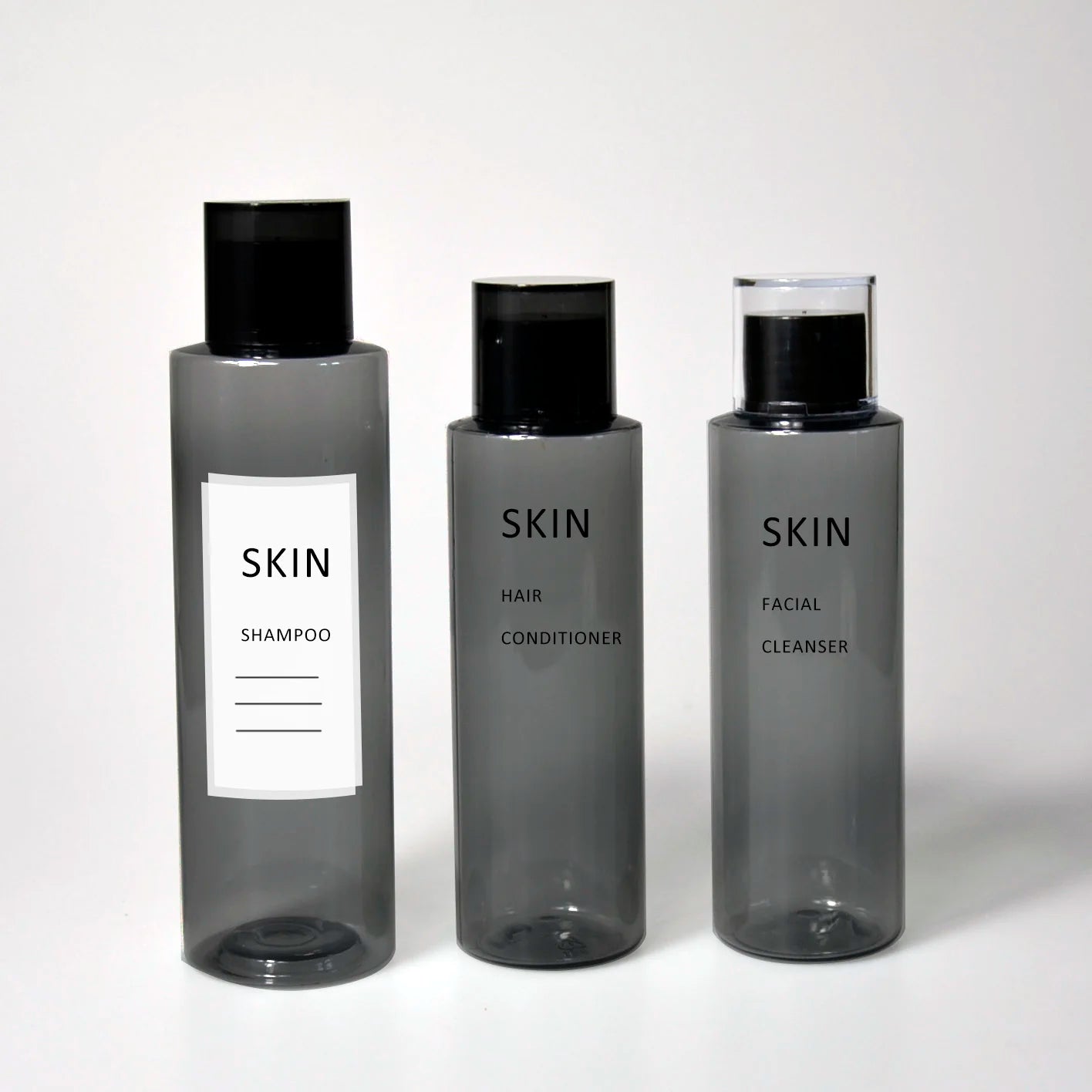 Wholesale clear Black 150ml 200ml Remover Toner Plastic Toner Bottle Empty Plastic Cosmetic Bottle Container