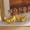 Fashion Geometric Jewelry Gold Silver Color Hoop Earrings for African Women Irregular Textured Metal Drop Big Circle Earring