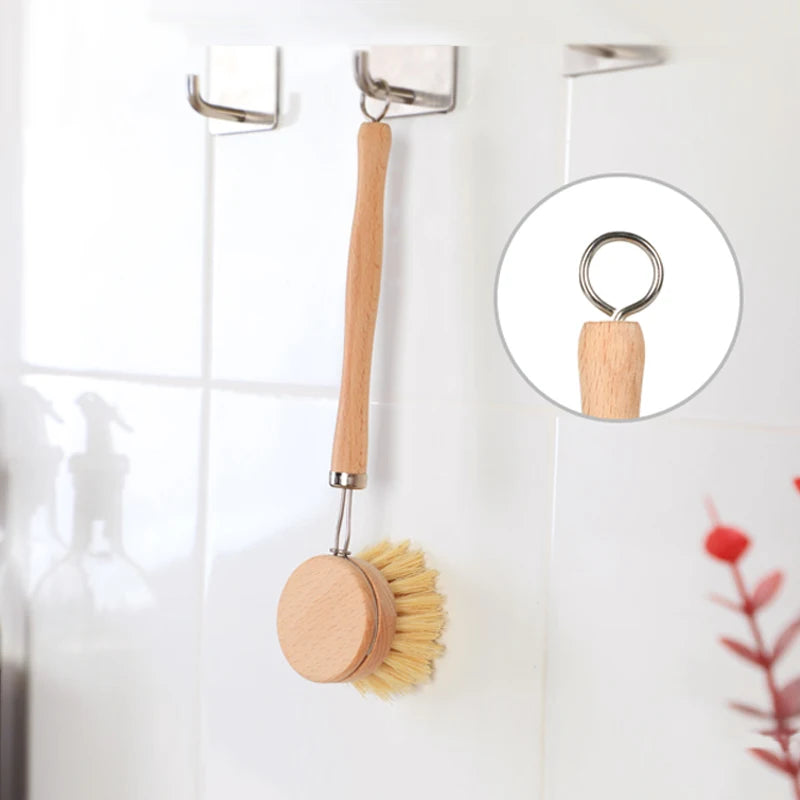 Jesun Cleaning Dish Sponges &Scrubbers Bamboo Brush Brush Washer Wand Eco-Friendly Cleaning Natural Fibre Kitchen Brush Set