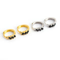 New Trendy 925 Sterling Silver 18k Gold Plated Geometric Black Rectangle Baguette Zircon Hoop Earring Women Fine Jewelry
