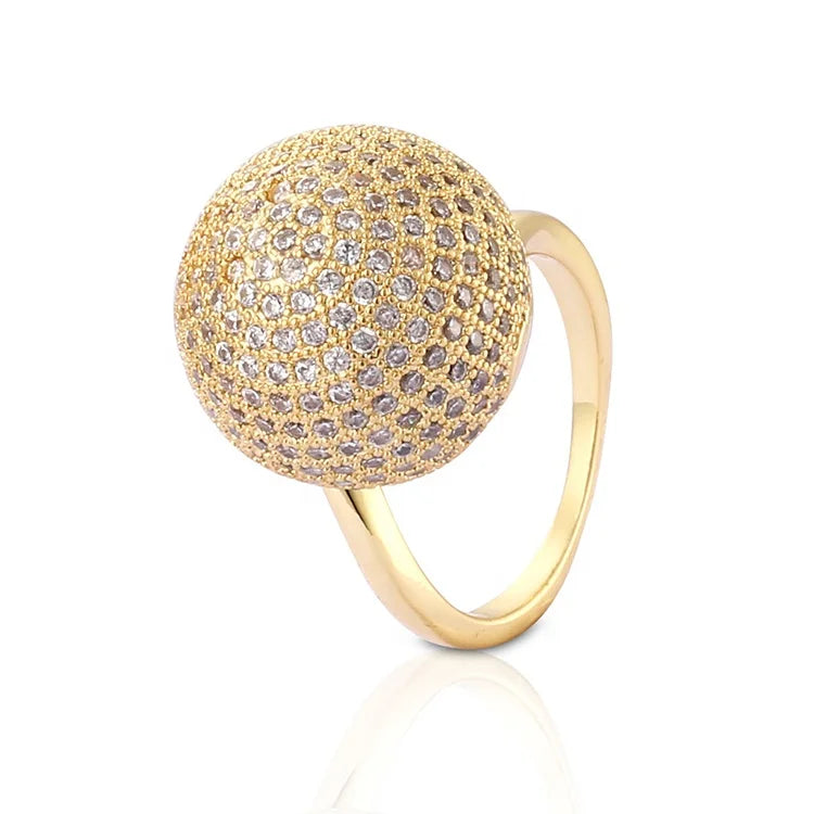 High Quality New Fashion Design Opened and Closed Copper Custom Gold Wedding Ball Rings for Women Couples Rings