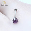 ASTM F136 Titanium Amethyst Threadless Push Pin Stud Tragus Titanium Labret Piercing