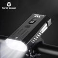 For WEST BIKING 800 Lumen USB Rechargeable LED Headlight Waterproof Front Light for MTB Road Bike New Level Bicycle Battery