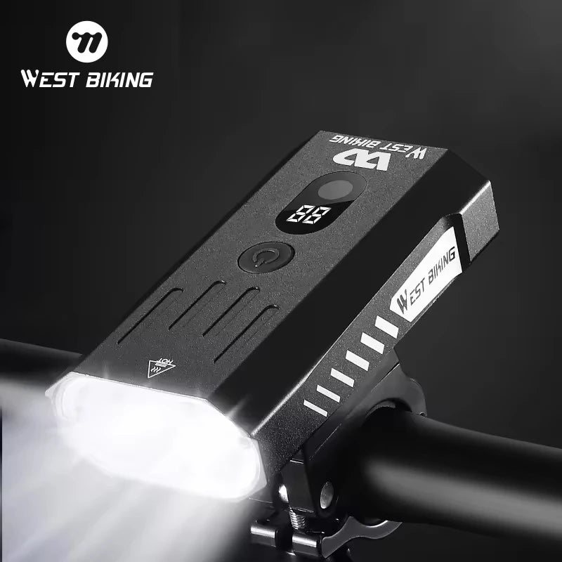 For WEST BIKING 800 Lumen USB Rechargeable LED Headlight Waterproof Front Light for MTB Road Bike New Level Bicycle Battery