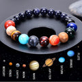 Wholesale Cosmic Galaxy Solar System Inspired Eight Planet Bracelets Natural Blue Sandstone Pearl Fashion Jewelry Bangles Gifts