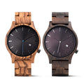 OEM Wholesale Customized Logo Wristwatch Male Auto Date Clock Christmas Present for Him Fashion Simple Design Mens Wood Watch