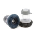 Kitchen Liquid Soap Dispensing Brush Dishwashing Pot Pressing Cleaning Brush Stainless Steel