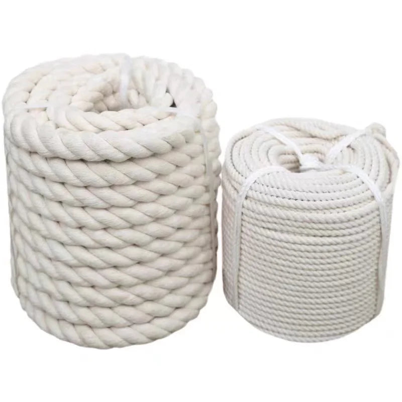 100% Natural Cotton Yarn Twine Macrame Cord Twisted Cotton Rope for DIY Craft and Wall Hanging