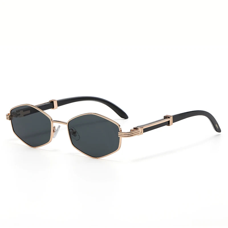 Elastic Spring Mirror Legs Sunglasses Men Retro Sunglasses Men Irregular Frame Sunglasses