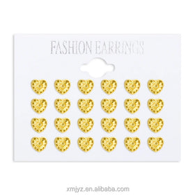 High-Preservation Gold-Plated 18K Brass Stud Earrings European and American Fashion Temperament Love Heart-Shaped Design