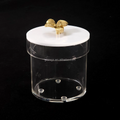 Jewish Judaica Containers Candy Boxes Metal Flower Handle Clear Round Acrylic Lucite Cookie Jar