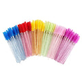 Set of 50 Mini Disposable Micro Spoolie Mascara Applicators Four-Color Mini Lashes Brushes for Eye Lash Cleaning