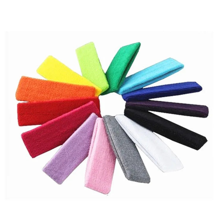 Wholesale Custom Embroidered Logo Tennis Head Sweat Band Men Women Cotton Terry Sport Headband Sweatband
