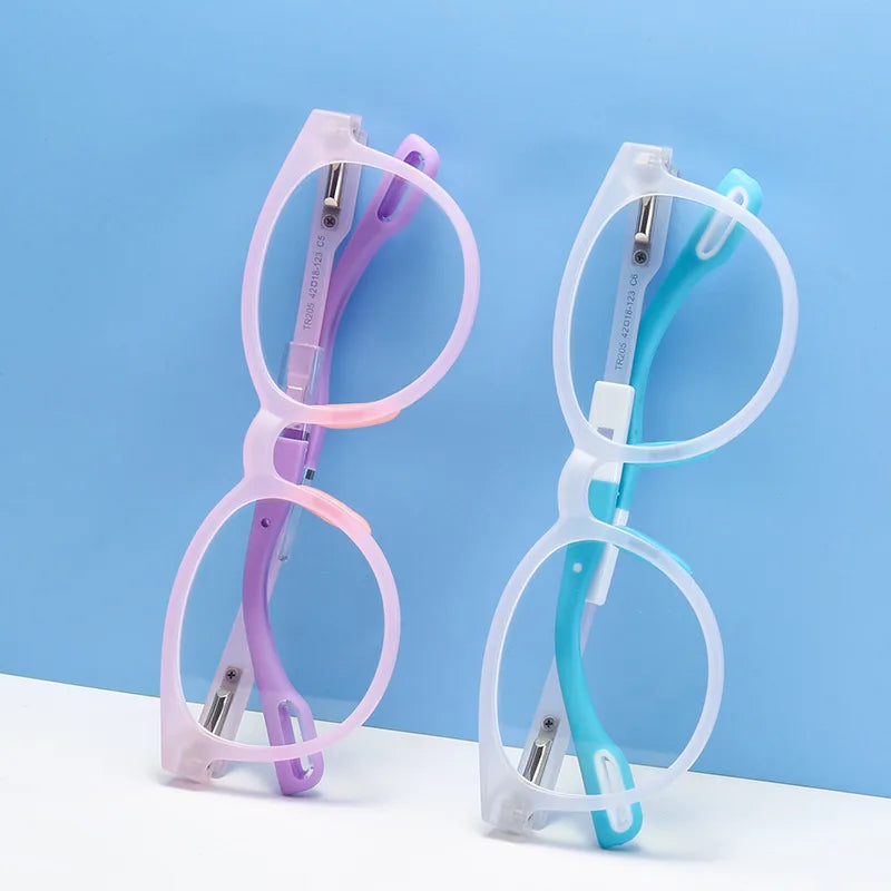Children's TR90 frame silicone nose pads myopia  primary student anti-blue light high-grade glasses
