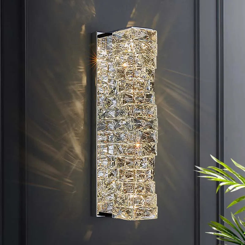 Indoor Decorative Gold Luxury Crystal Wall Lamps Nordic Modern Led Wall Lamp for Living Room Bedroom