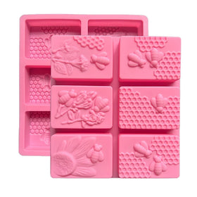HY Rectangle Bee Silicone Mold Honeycomb Mold for Chocolate Handmade Soap Beehive Cake Baking Mold