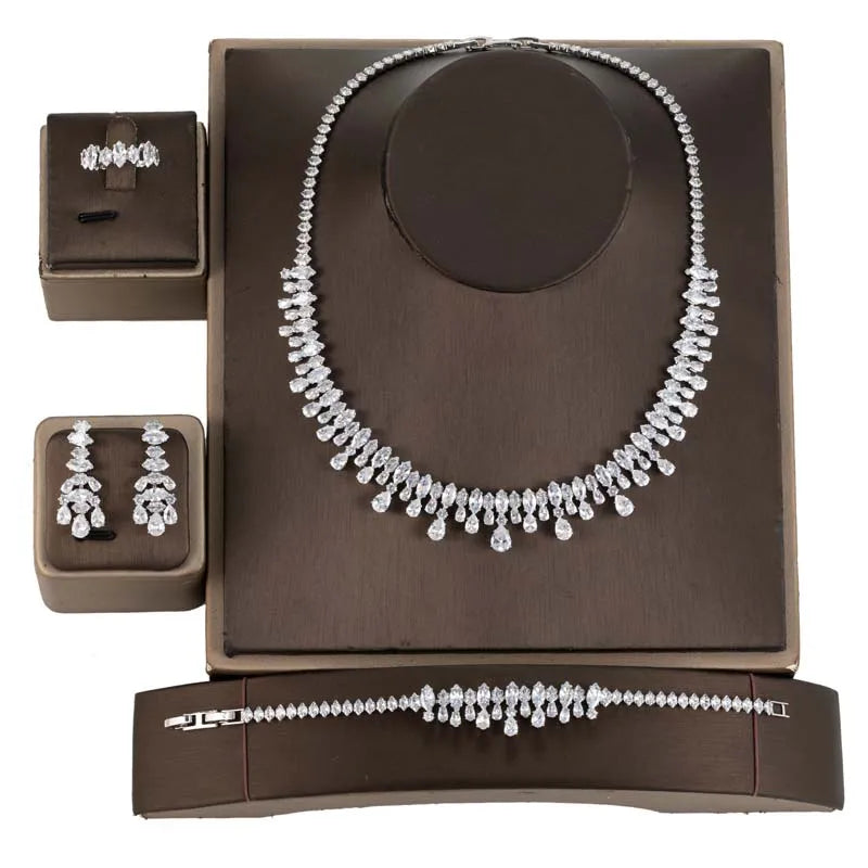 Dubai Bridal AAA Cubic Zirconia Luxury Jewelry Necklace Fashion Wedding Accessories Dining Room Sets Mothers' Day Gift BN9059
