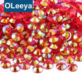 Oleeya Factory Wholesale 2mm 3mm 4mm 5mm 6mm Transparent Clear Colors Flatback Crystals Resin Non Hotfix Rhinestones for Garment