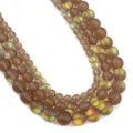 Wholesale 6/8/10MM Matte Frosted Coffee Synthetic Glitter MoonStone Crystal Beads for Jewelry Making