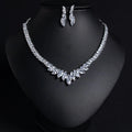 European and American New Luxury Bridal Zircon Necklace Earrings Jewelry Set Banquet Wedding Dress Accessories Wholesale