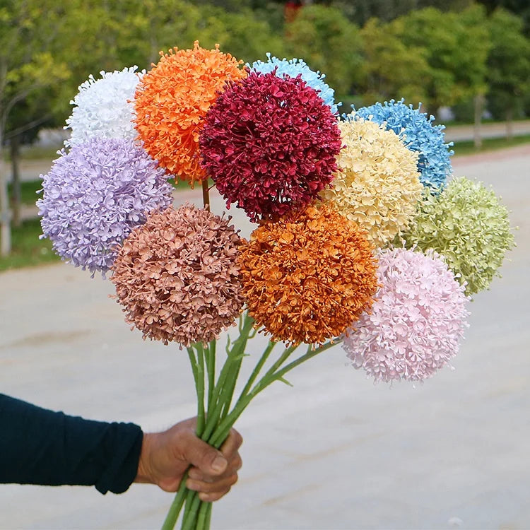 O-X714 Wholesale Single Dandelion Flowers Ball Plastic Artificial Dandelion Flowers White Blue Dandelion for Flower Arrangement