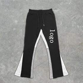 Factory Flare Bottom Sweat Pants Blank Men Plain Sun Faded Acid Wash Flare Sweatpants