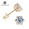 No MOQ Classic Screw Back Passed Diamond test GRA Certification 10K Solid Gold 1.0CT Round Moissanite Stud Earrings