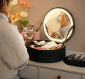 Home Compartments with Zippers Makeup Bag with LED Lights the Light Is 3 Color Adjustable Travel Large Makeup Bag