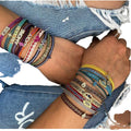 34 Opcion Bracelets Retro Ethnic Hand String Evil Eye Charm Bohemian Women's Friendship Tattoo Accessories Gift for Women