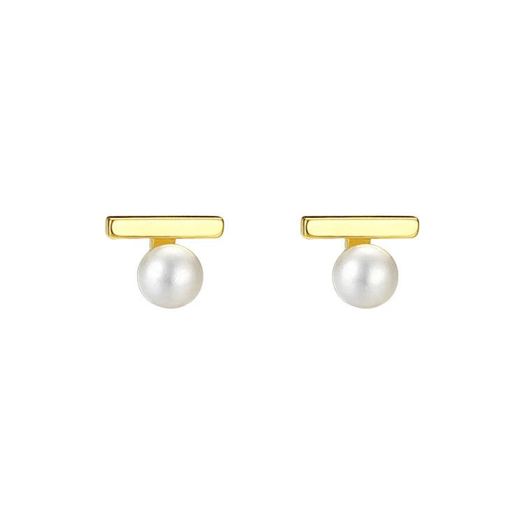 925 Sterling Silver One Line Pearl Earrings for Women 2022 New Summer Light Luxury Minority Earrings New Simple and Fresh