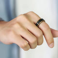 8MM Custom Blue Plated Men Rings Jewelry Wholesale Black Tungsten Ring Party