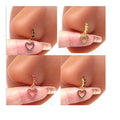 Gaby New Zircon Hollow Heart Nose Septum Clicker Stainless Steel Christmas Nose Hoop Bulk Nose Piercing Wholesale Body Jewelry